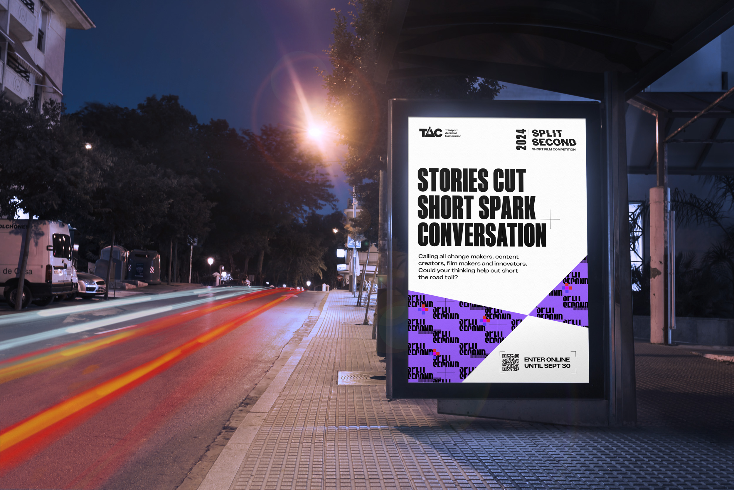 Split Second Direction 1, bus shelter advertisement